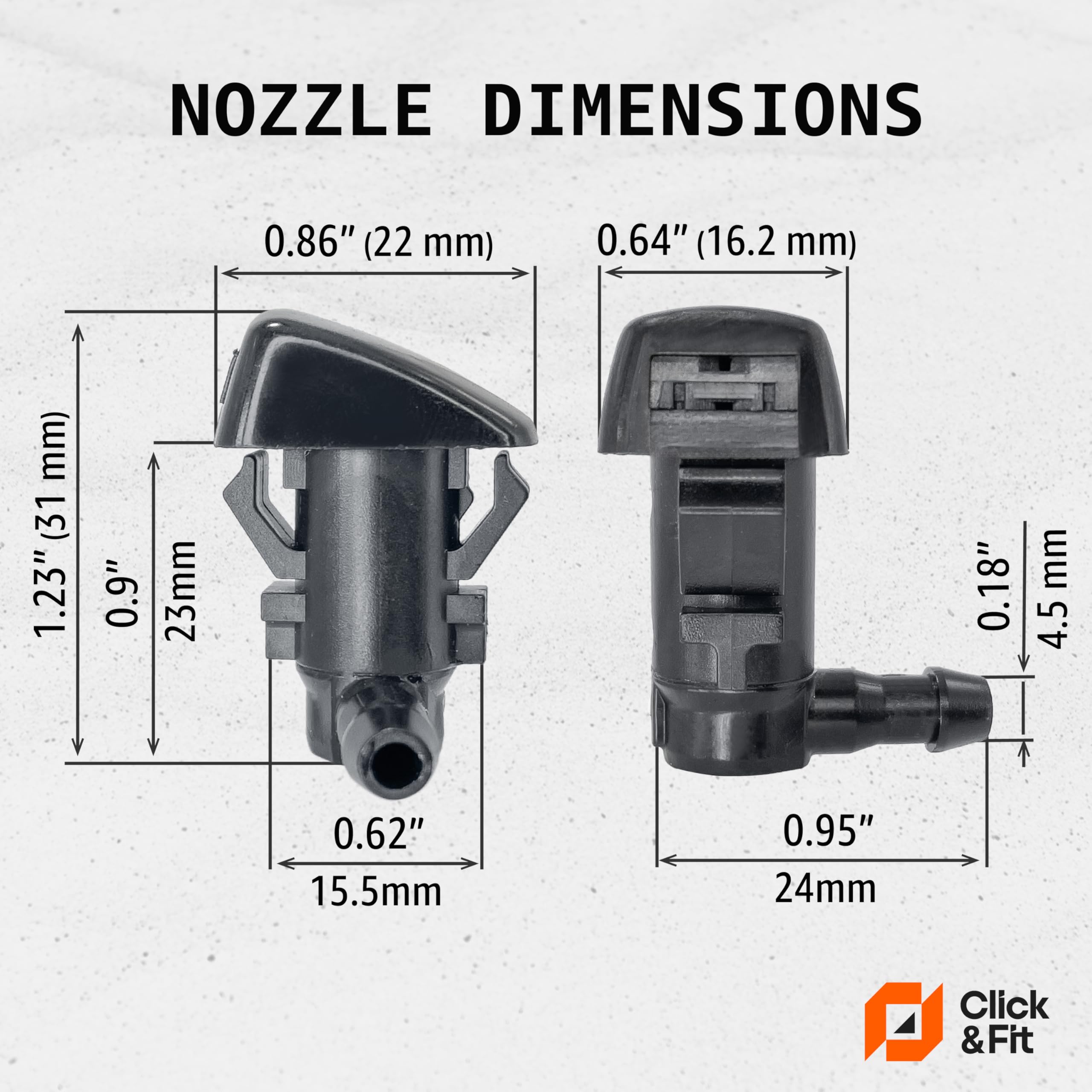 Amazon.com: Click&Fit Windshield Washer Nozzles compatible with
